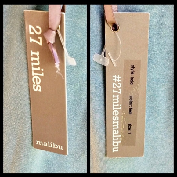 ▪️NWT▪️27 MILES MALIBU▪️Teal Ruffle Camisole Top - Picture 5 of 6